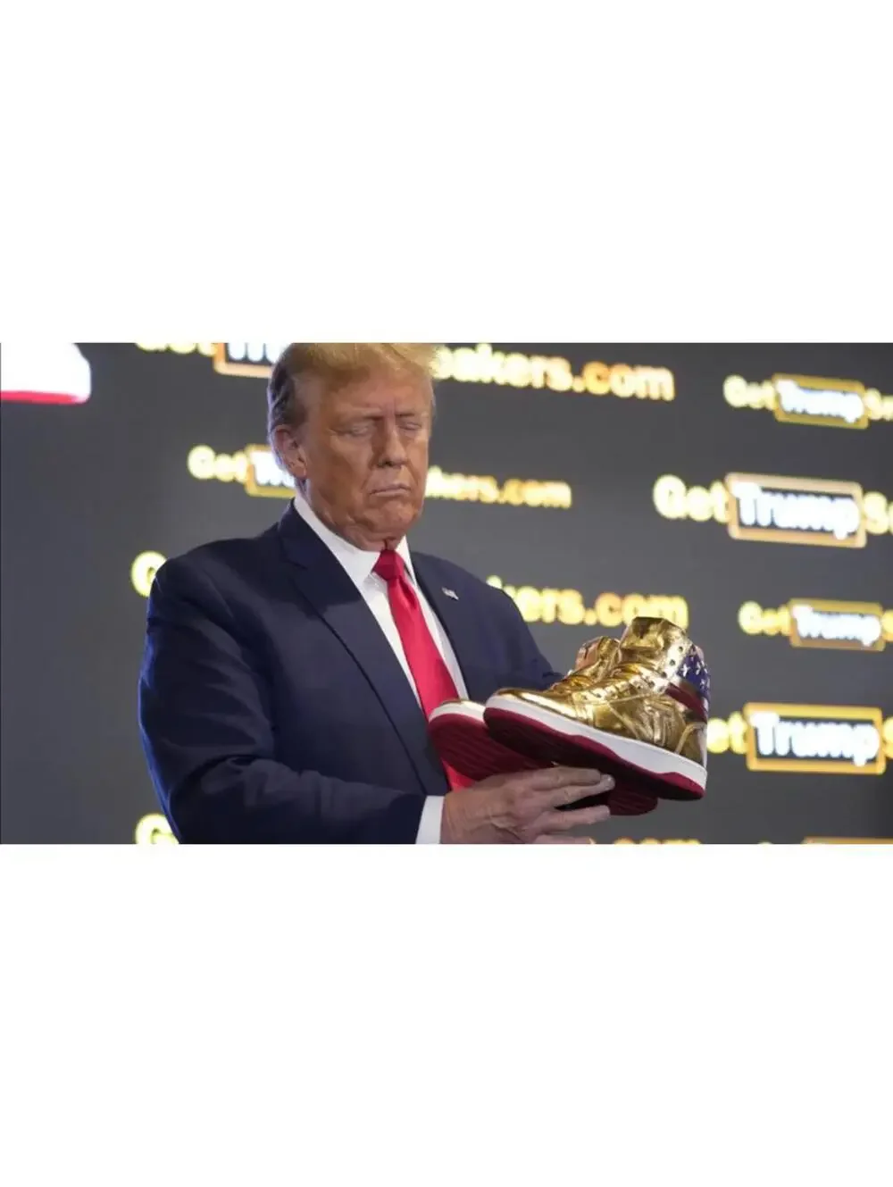 Authentic Trump Never Surrender High-Tops Gold Shoes M7, W9
